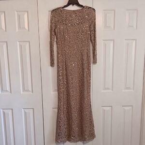 Marina Taupe Lace And Sequined Dress - 10